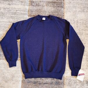 NWT Jerzees Solid Blue Sweatshirt Size Large Vintage Crewneck